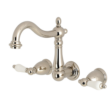 HERITAGE KS1256PL 8-Inch Center Wall Mount Bathroom Faucet KS1256PL